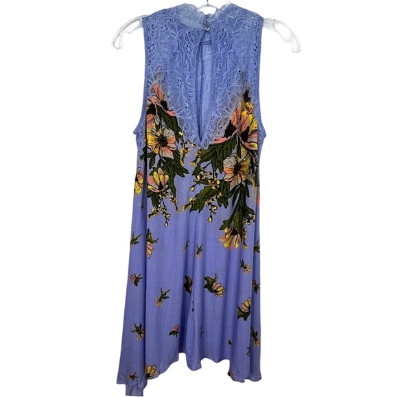 Free People Intimately Day Dream Floral Lace Mini Dress Periwinkle Blue Size S - Picture 7 of 14